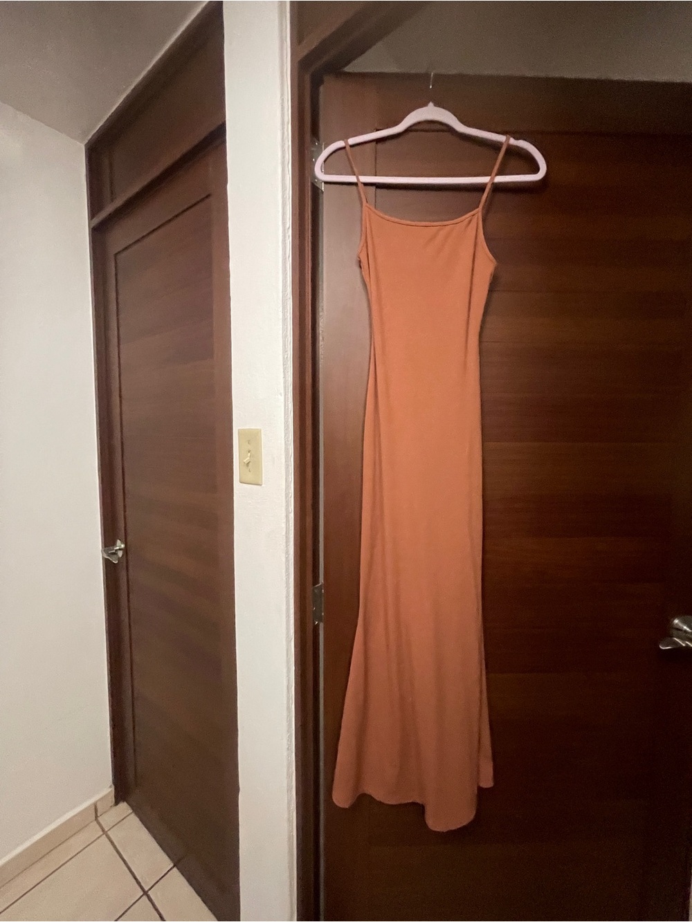 Wild Fable Sleek Rust Slip Dress with Spaghetti Straps
